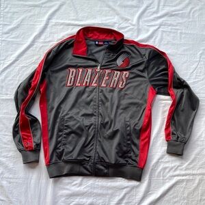 Portland Trail Blazers Majestic Soft Shell Track Jacket Mens XL Tall Gray